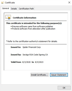 NumXL Certificate Dialog displaying certification information and expiration date.