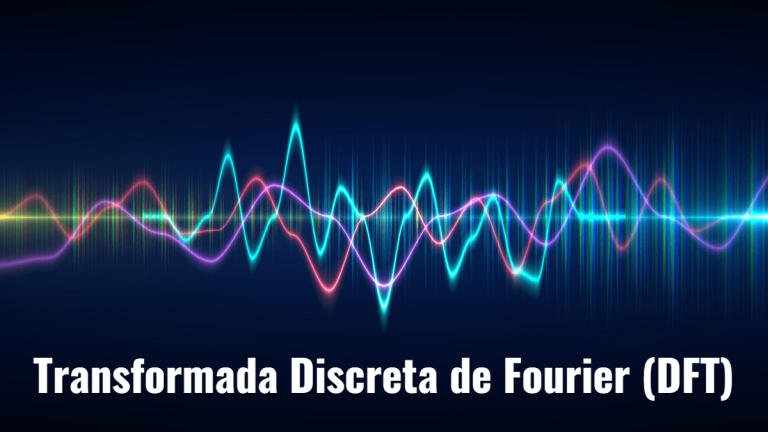 Esta imagen muestra varias ondas de frecuencia aleatorias y el texto "Transformación discreta de Fourier (DFT)".